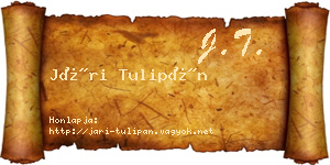 Jári Tulipán névjegykártya